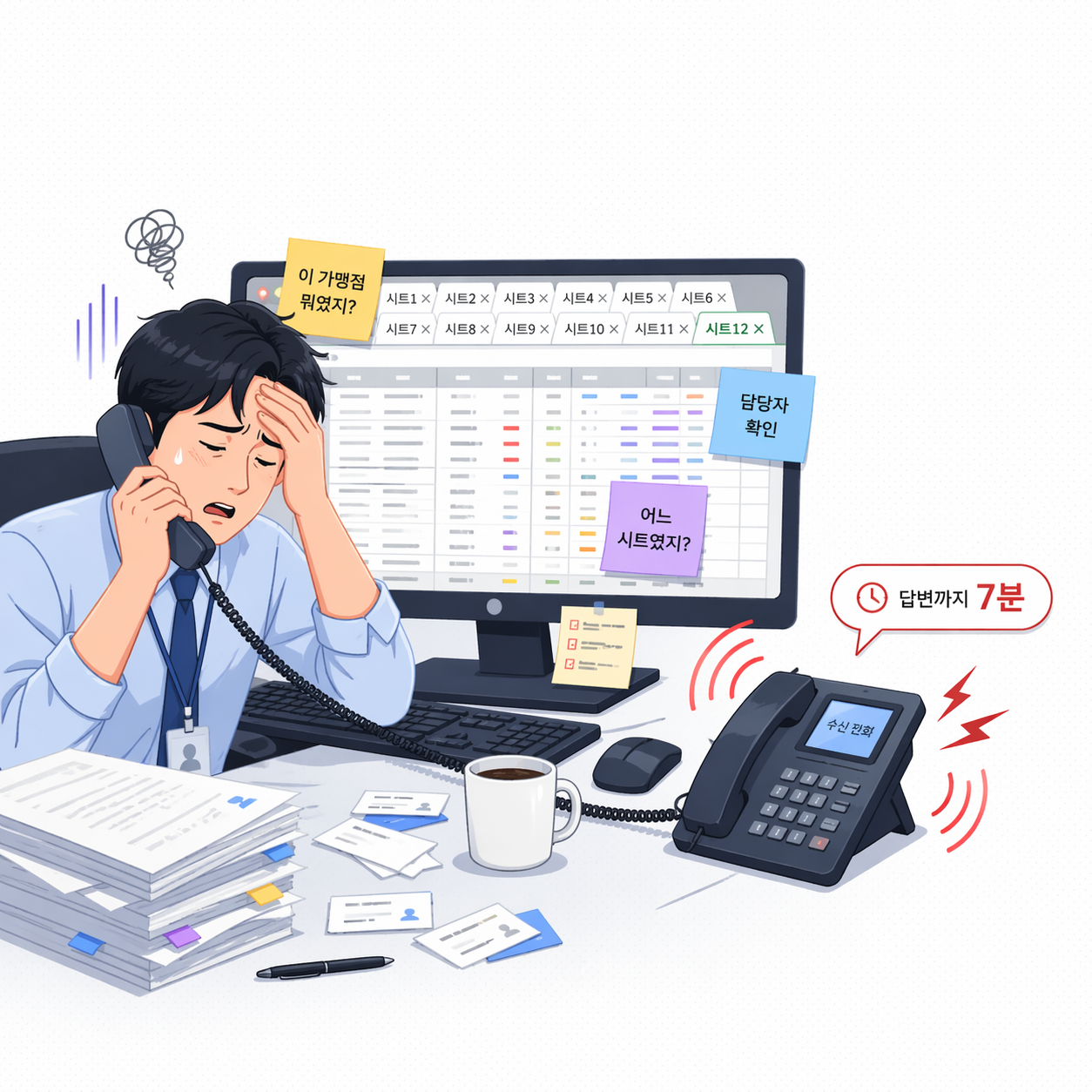 전화 응대 문제 상황