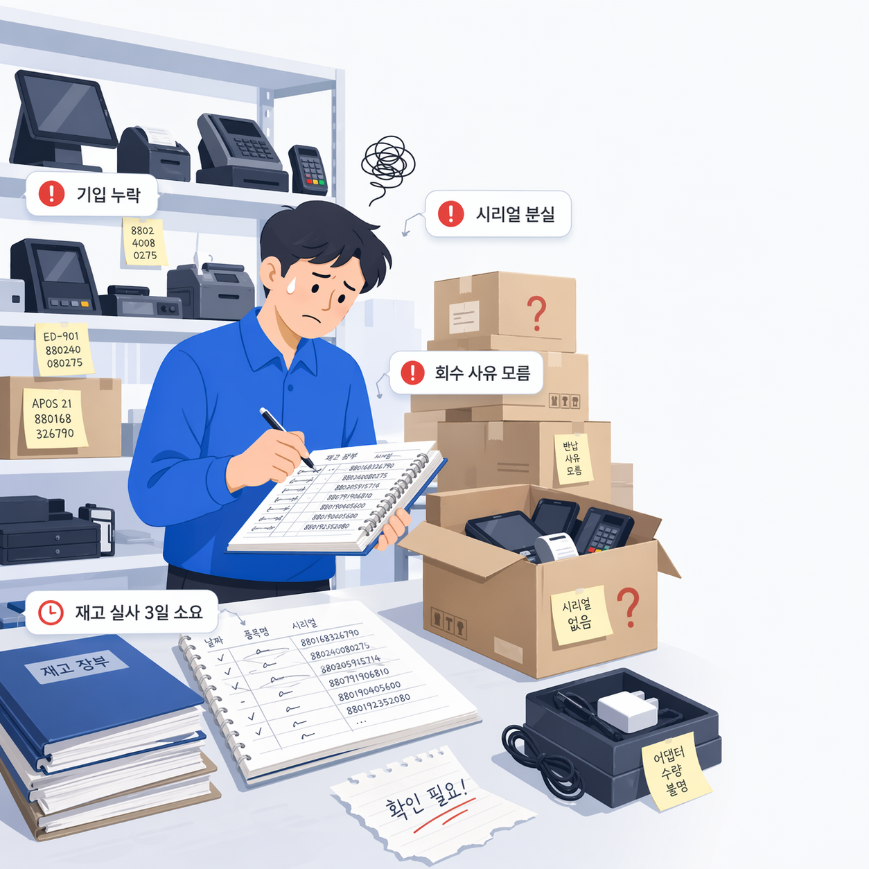 재고 수작업 문제 상황