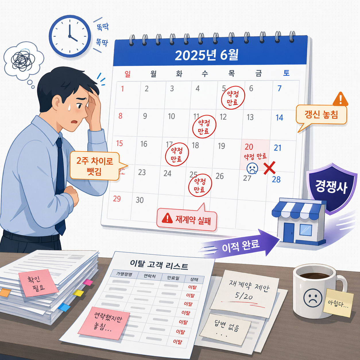 약정 만료 문제 상황
